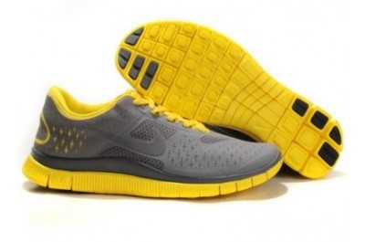 2013 Nike Free Run 4.0 V2 Mens Shoes Grey Yellow - Click Image to Close